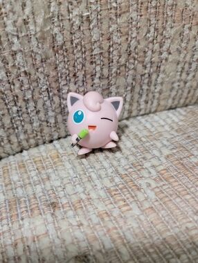 Pokemon Pink Jigglypuff Figure with Green Mic